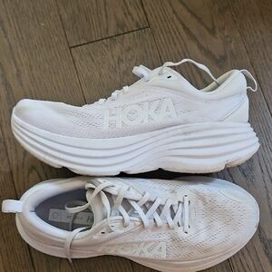 Hoka Bondi 8 White Athletic Shoes Performance Cushioned